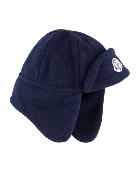 Moncler Fleece Hat with Ear Flaps, Navy