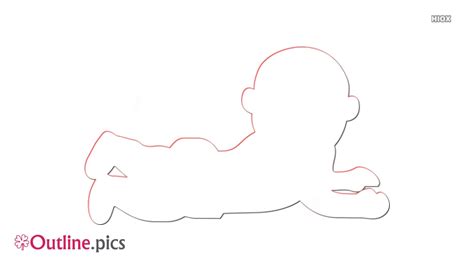 Crawling baby Outline Drawing Images, Pictures