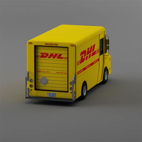 courier delivery truck dhl 3d 3ds