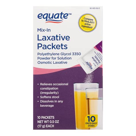 Equate Polyethylene Glycol 3350 Mix-In Laxative Packets, 10 Count - Walmart.com - Walmart.com