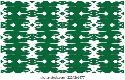 Batik Background Dark Green White Motifs Stock Vector (Royalty Free ...