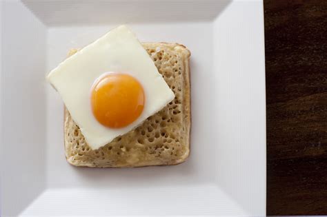 fried egg on a square crumpet-9527 | Stockarch Free Stock Photo Archive