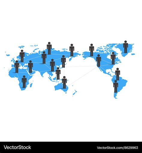 World map and people Royalty Free Vector Image