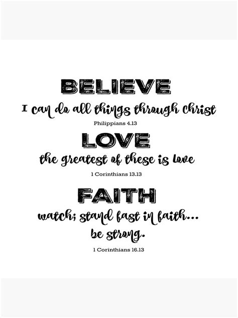 "Believe, Love, Faith Bible Verses" Poster for Sale by motivateme ...