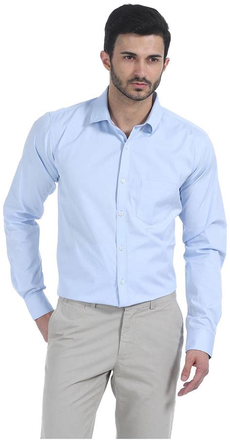 Buy BASICS Men Slim fit Formal Shirt - Blue Online at Low Prices in ...