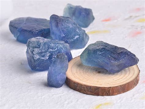 Raw Blue Fluorite Rough Blue Fluorite Stone Healing Crystal | Etsy