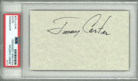 PRESIDENT JIMMY CARTER SIGNED CUT SIGNATURE PSA DNA 84377328 FULL ...