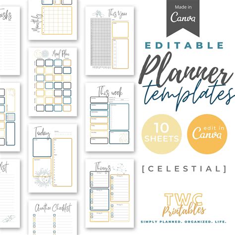 canva planner template, editable planner canva, canva template, canva planner template ...