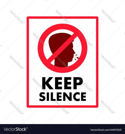 Keep silence sign label banner icon Royalty Free Vector