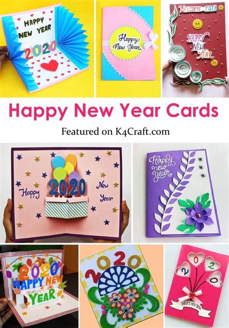 New Year Card Design 2020 Handmade / Colors Paper Diy Greeting Cards ...