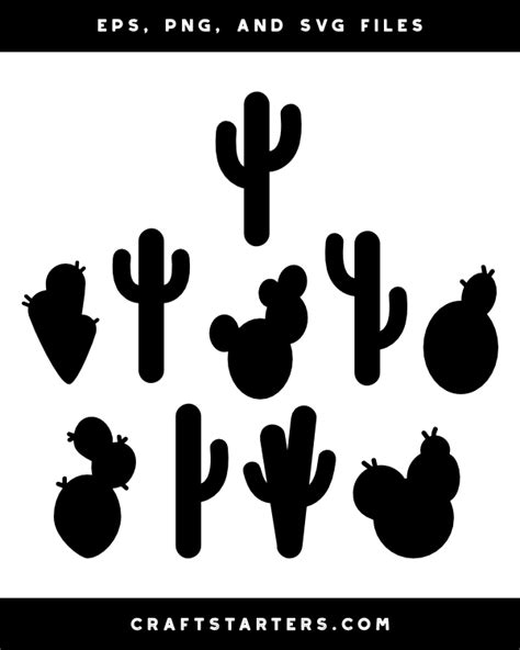 Free Black And White Cactus Clipart Png