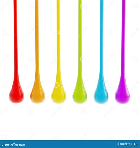 Rainbow Colors Oil Paint Glossy Drops Royalty Free Stock Images - Image: 25537119