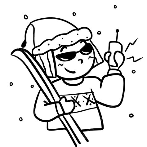 Cartoon Girl Winter Doodle Kawaii Anime Coloring Page Cute Illustration Drawing Clip Art ...