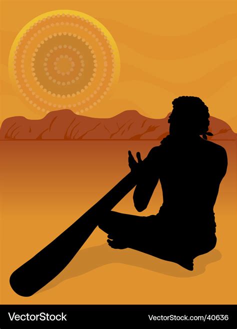 Aboriginal silhouette Royalty Free Vector Image