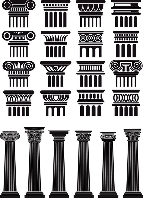 Set of Pillars ClipArt. Greek Roman Column Obelisk . Svg | Etsy | Roman ...