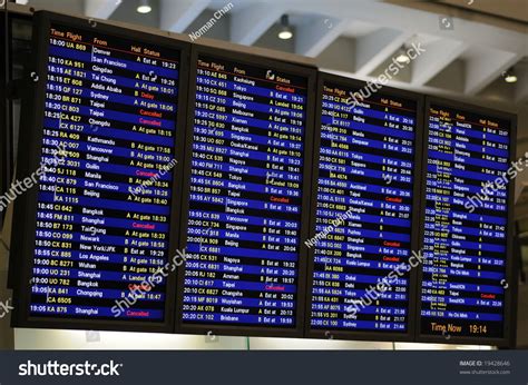 Flight Schedule Information Board In An Airport Stock Photo 19428646 : Shutterstock