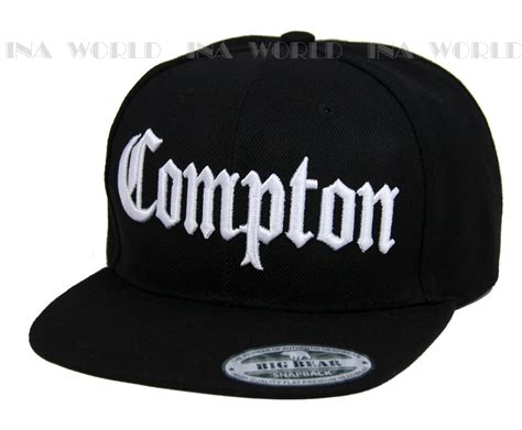 COMPTON Hat Cap 3D Embroidered Snapback Size Adjustable Flat Bill ...