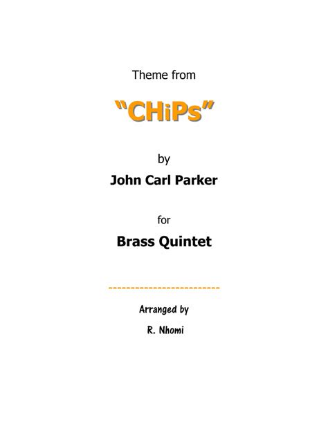 Chips Theme - Brass Quintet - Digital Sheet Music | Sheet Music Plus