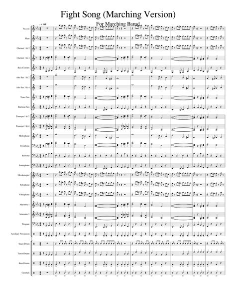 Fight Song (Marching Version) Sheet music for Flute, Clarinet, Violin, Piccolo | Download free ...