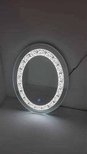 Double Side Glass Oval LED Bathroom Mirror, Home, Size: 20inch (length ...