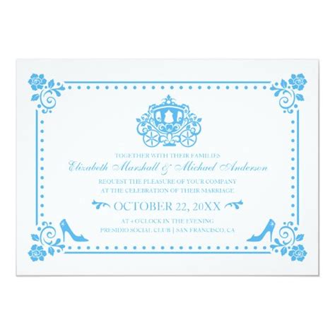 Cinderella Wedding | Carriage & Flowers Invitation | Zazzle.com