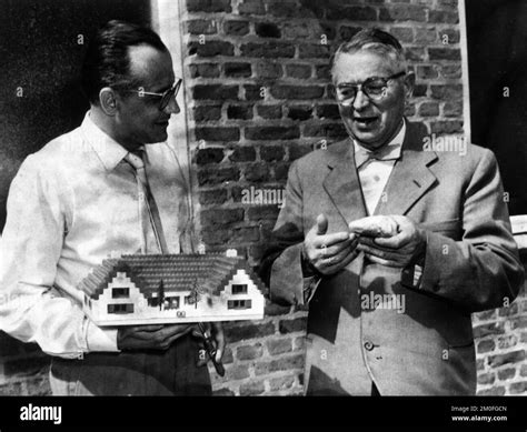 Founder of the LEGO company Ole Kirk Christiansen (r) with his son ...