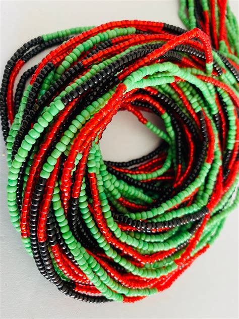 Waist Bead, African colors, waist bead, Multicolor Waistbead, Tummy beads, Seed Beads, Ghana ...