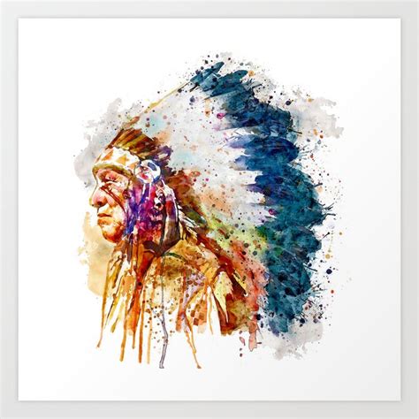 Native American Chief Art Print by MarianVoicu | Society6