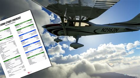 Cessna CT182T Checklist for Microsoft Flight Simulator | MSFS