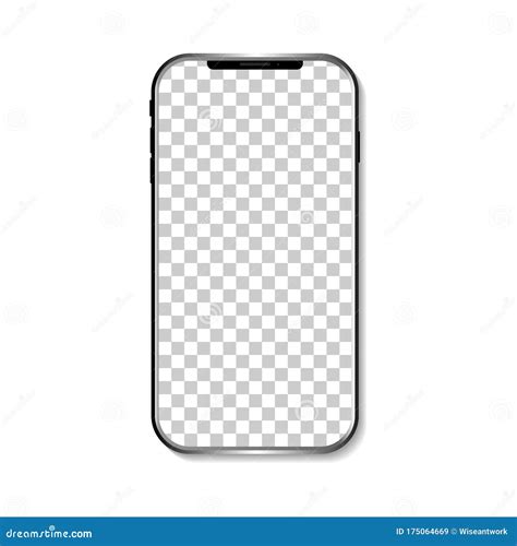 Realistic Modern Smartphone Mockup Isolated on White Background. Blank Screen Phone. Frame ...