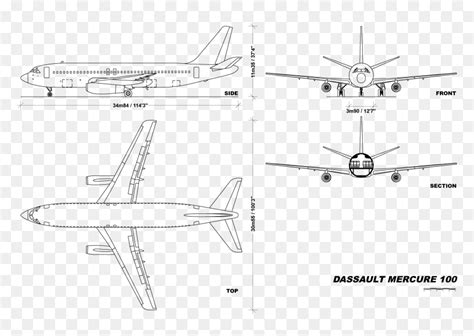 File - Mercurev1 - 0 - Boeing 737 800 Blueprints, HD Png Download - vhv