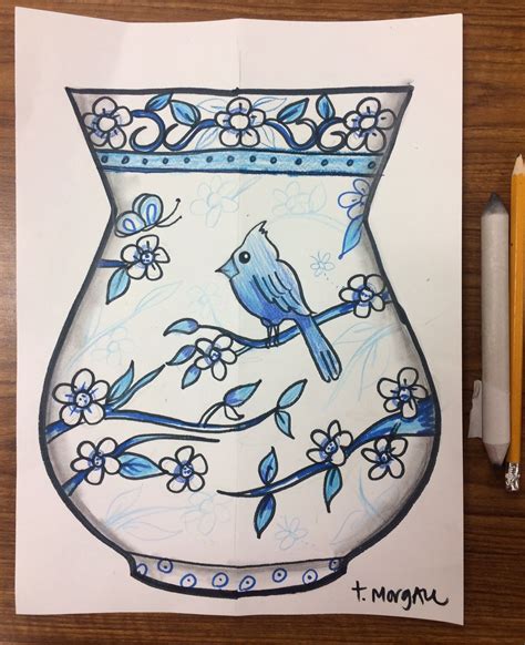 Cherry Blossoms in a Ming vase by Tabitha Morgan Mrs. Russell's 3rd ...