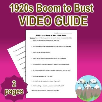 1920s Boom to Bust Video Guide by High Altitude History | TpT