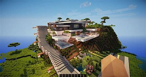 Mountain modern house Minecraft Map