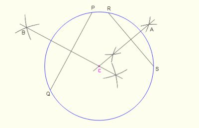 Finding the center of a circle or arc with compass and straightedge or ruler - Math Open Reference