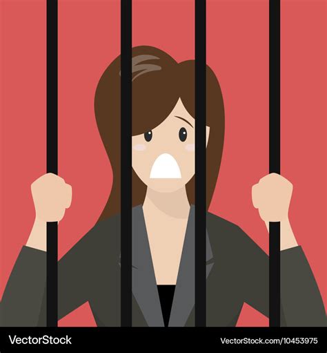 Business woman in prison Royalty Free Vector Image