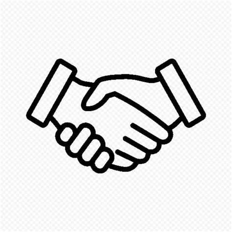 Transparent HD Handshake Outline Black Icon | Citypng