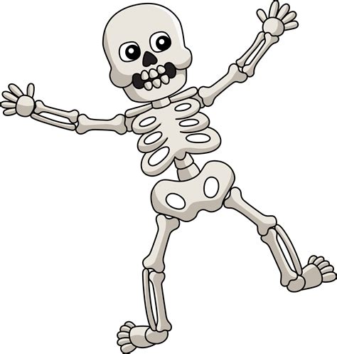 Dancing Skeleton Halloween Cartoon Colored Clipart 7528410 Vector Art ...