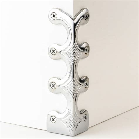 Skiffer Skirting Board Corner Protector Brushed Chrome 134mm - Broughtons Lighting & Ironmongery