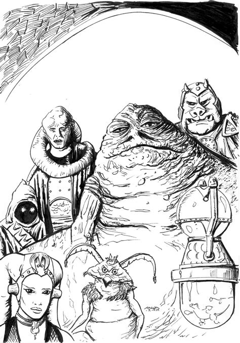 Jabba the Hutt Coloring page by antonvandort on DeviantArt