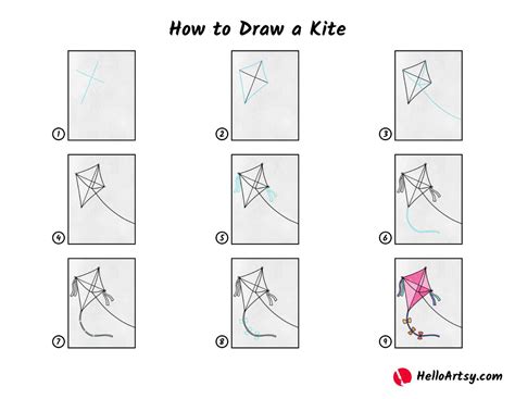 How to Draw a Kite - HelloArtsy