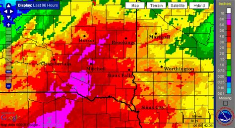 Heavy Rainfall over Southeast South Dakota ending June 13, 2010