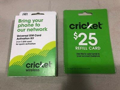 Cricket Wireless $25 Refill Card & Universal 3-in-1 SIM Card Activation Kit NEW 799366786795 | eBay