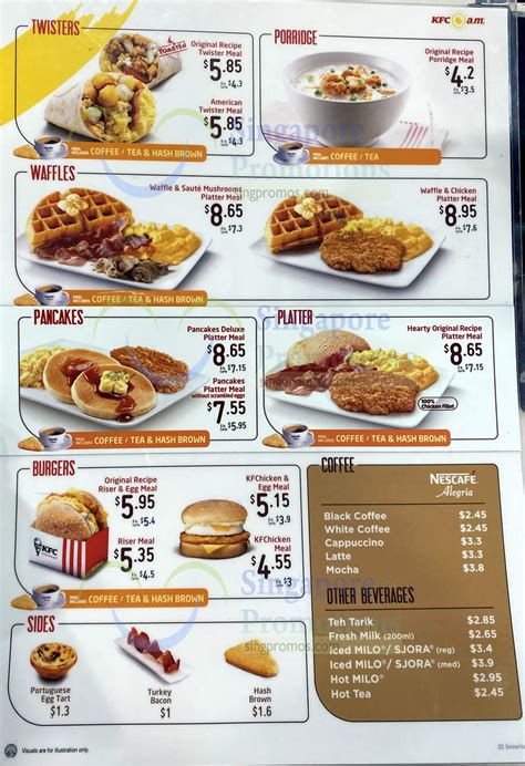 KFC S’pore Breakfast Menu as of 25 Jan 2022 – Twisters, Porridge, Platters, Burgers, Sides ...