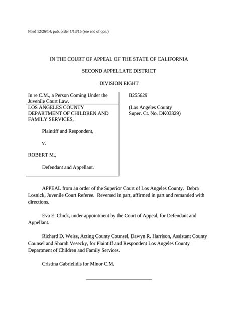 in the california court of appeal for the fourth appellate district ...