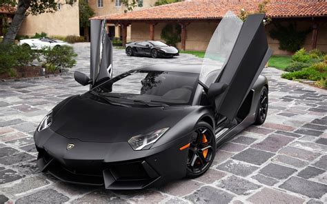 Black, Car, And Lamborghini Image - Lamborghini Aventador Open Doors ...