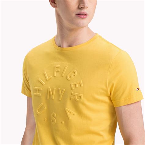 Tommy Hilfiger Embossed Logo T-Shirt - Blue Opal Xxl | Printed shirts ...