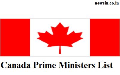 Canada Prime Minister List - Former PM of Canadian