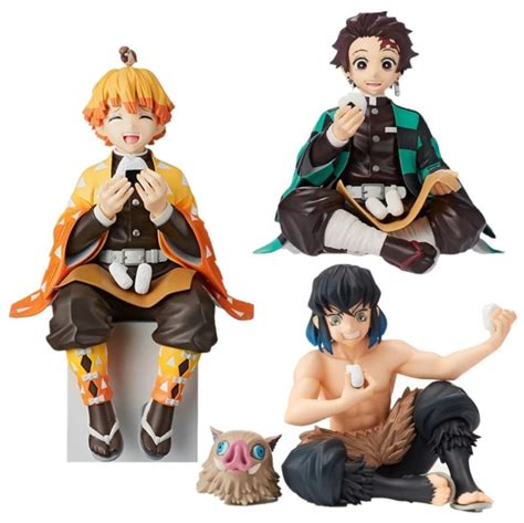 Demon Slayer Tanjiro, Zenitsu, Inosuke Action Figures Cute Eating ...