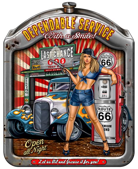 Pin Up Girl Sign Garage Art Hot Rod Dependable Service 14x18 ...